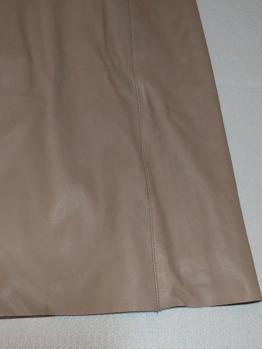 Iris & Ink Taupe Lamb Leather A-Line Skirt Size 6 - Picture 11 of 16